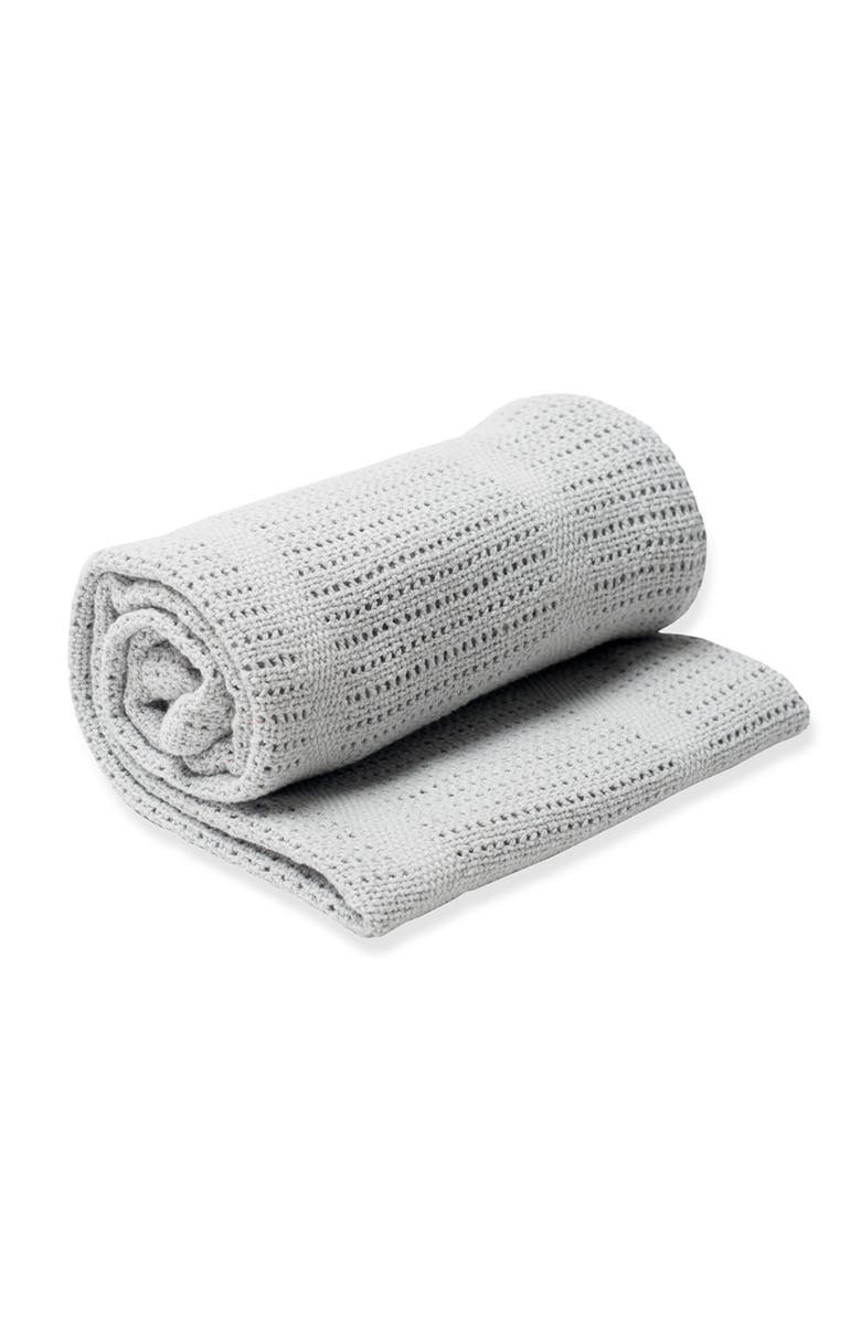 Lulujo Knitted Cellular Blanket, Main, color,