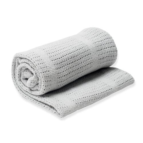 Lulujo Knitted Cellular Blanket In Grey