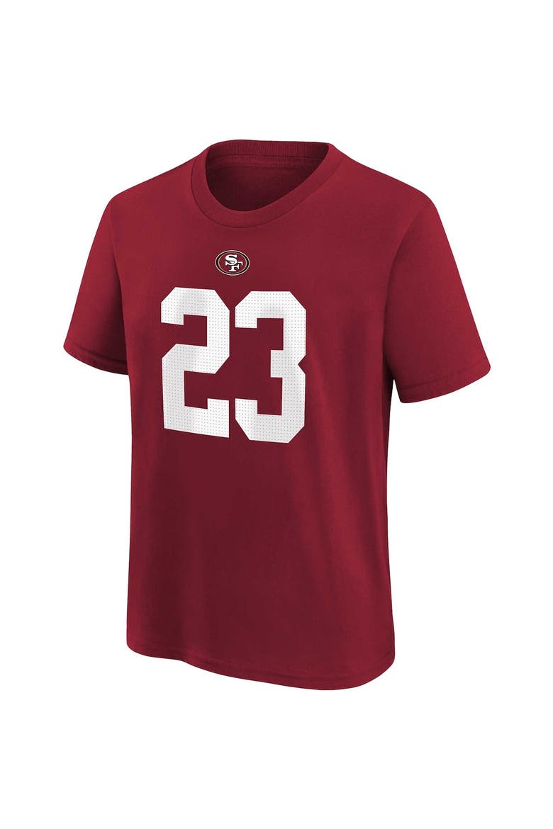Youth Nike Christian McCaffrey Scarlet San Francisco 49ers Player Name & Number T-Shirt, Alternate, color, Scarlet
