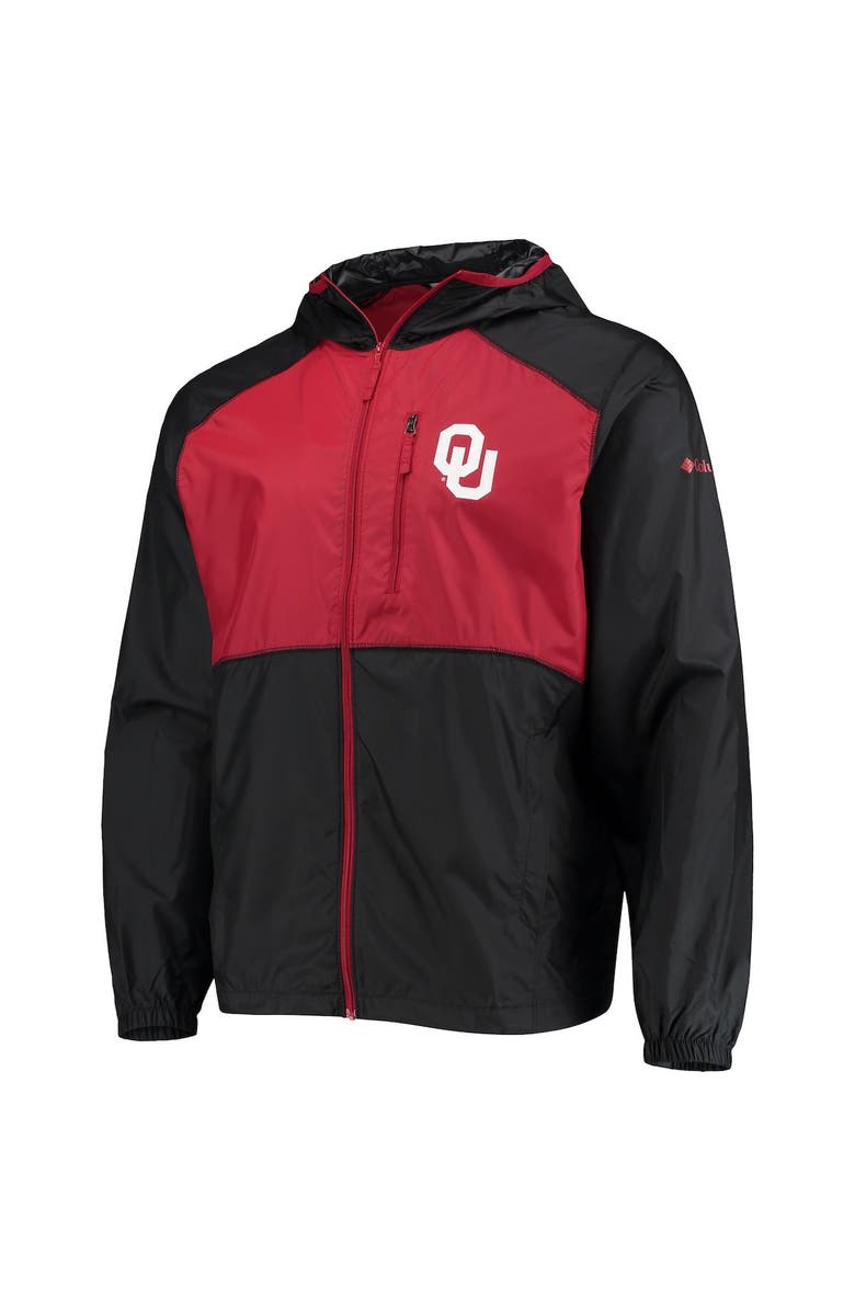 Columbia Men's Columbia Black/Crimson Oklahoma Sooners Flash Forward Hoodie Full-Zip Lightweight Windbreaker, Alternate, color, 
