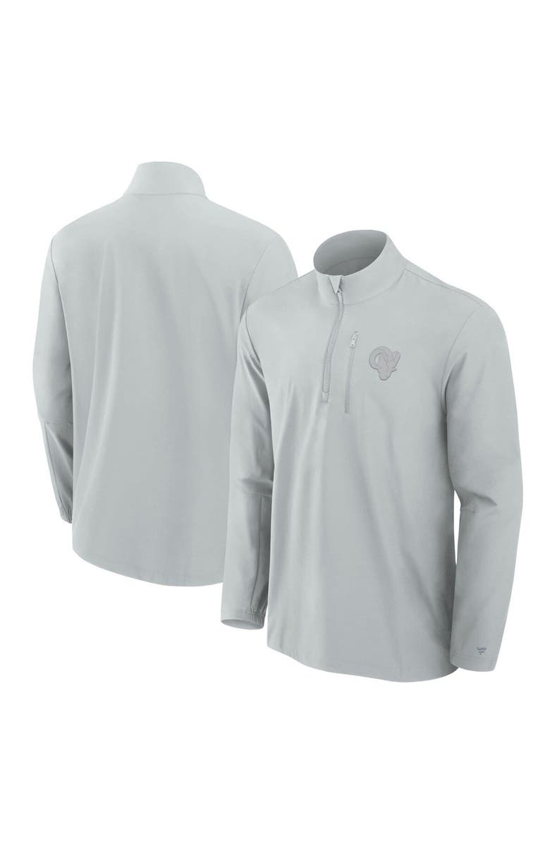 Fanatics Signature Men's Fanatics Signature Gray Los Angeles Rams Front Office Woven Quarter-Zip Jacket, Main, color, Gray