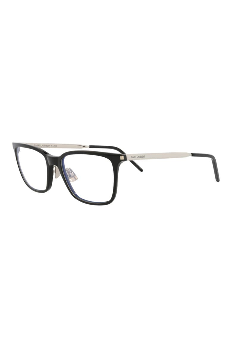 51mm Square Optical Glasses, Alternate, color, BLACK SILVER TRANSPARENT