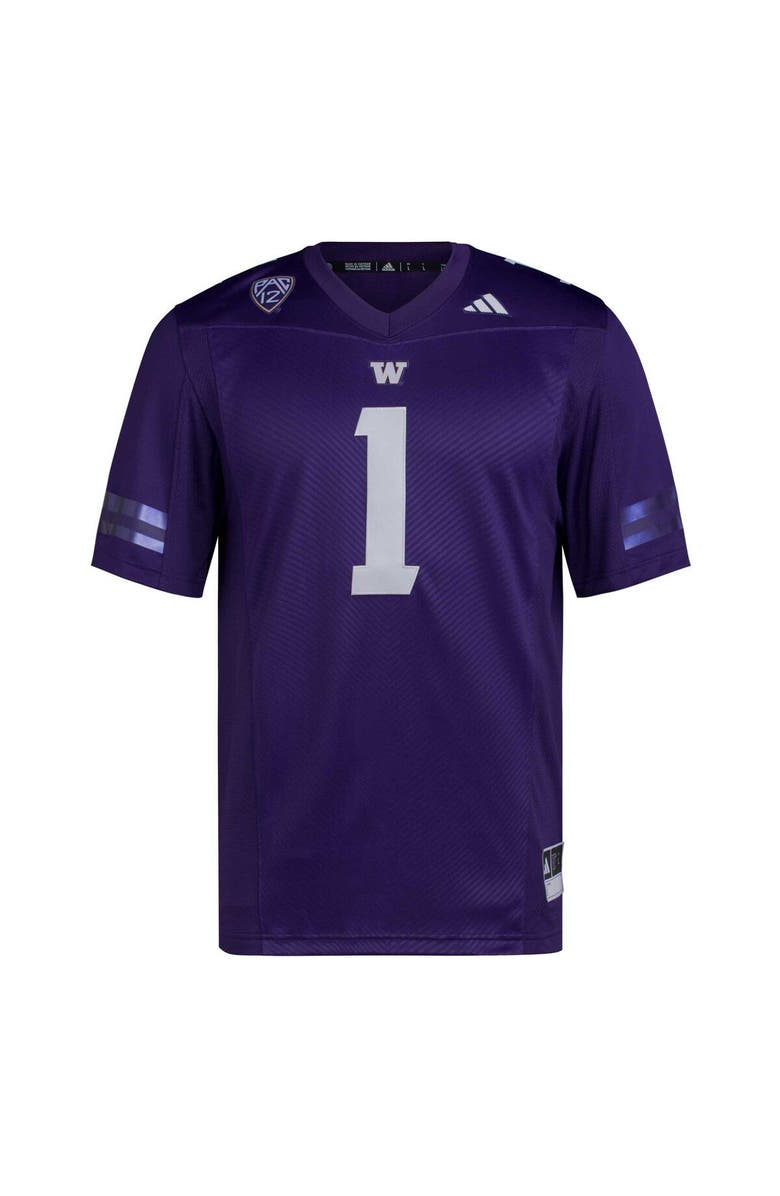 adidas Men's adidas #1 Purple Washington Huskies Premier Football Jersey, Alternate, color, Purple