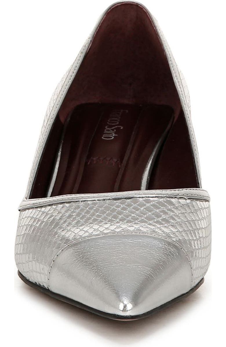 Franco Sarto Darcy Pointed Toe Kitten Heel Pump, Alternate, color, Silver