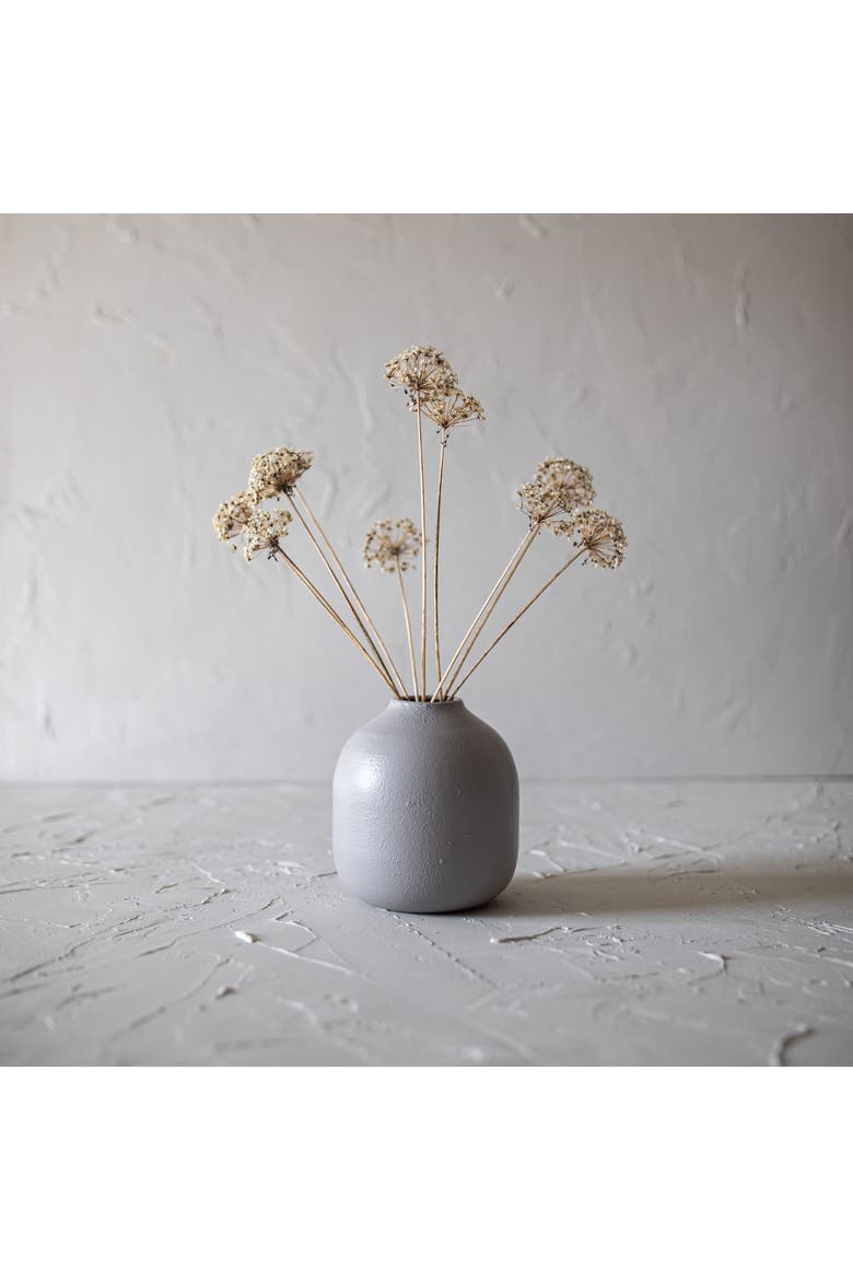 Textured Vase Gray Metal, Alternate, color, Gray
