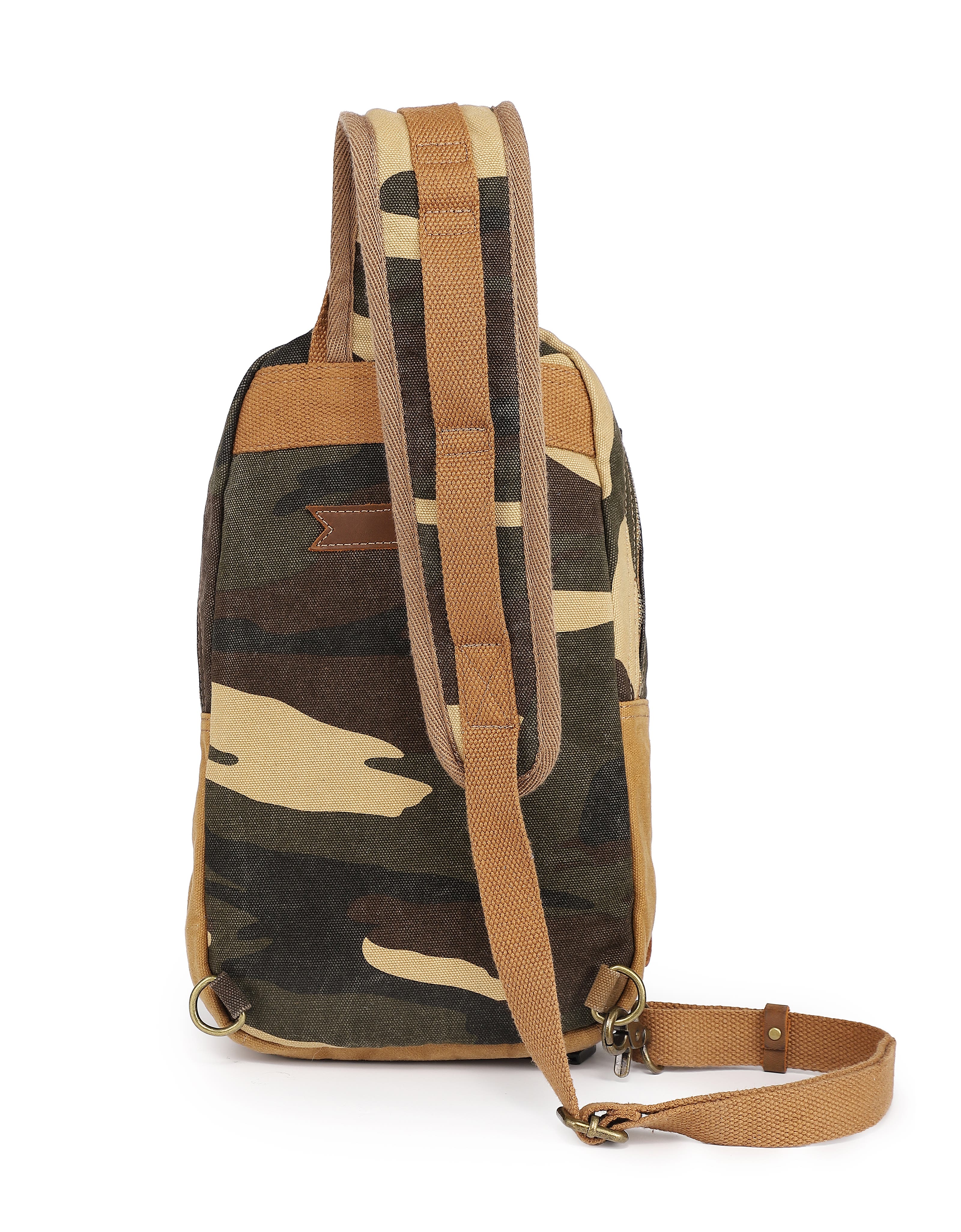 TSD Brand Mountain Leaf Rugged Trail Ready Sling Bag, Alternate, color, Khaki Camo