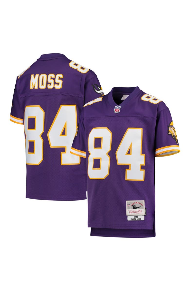 Mitchell & Ness Youth Mitchell & Ness Randy Moss Purple Minnesota Vikings 1998 Legacy Retired Player Jersey, Alternate, color, Purple