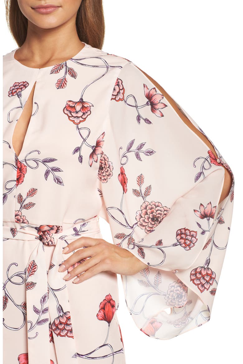 Sakura Bell Sleeve Dress, Alternate, color, PINK PRINT