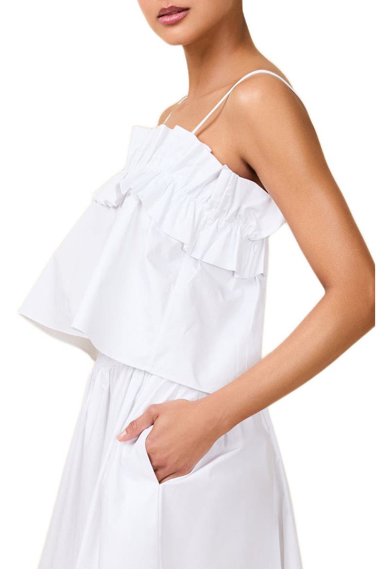 The Sophie Cotton Ruffle Camisole, Alternate, color, OPTIC WHITE