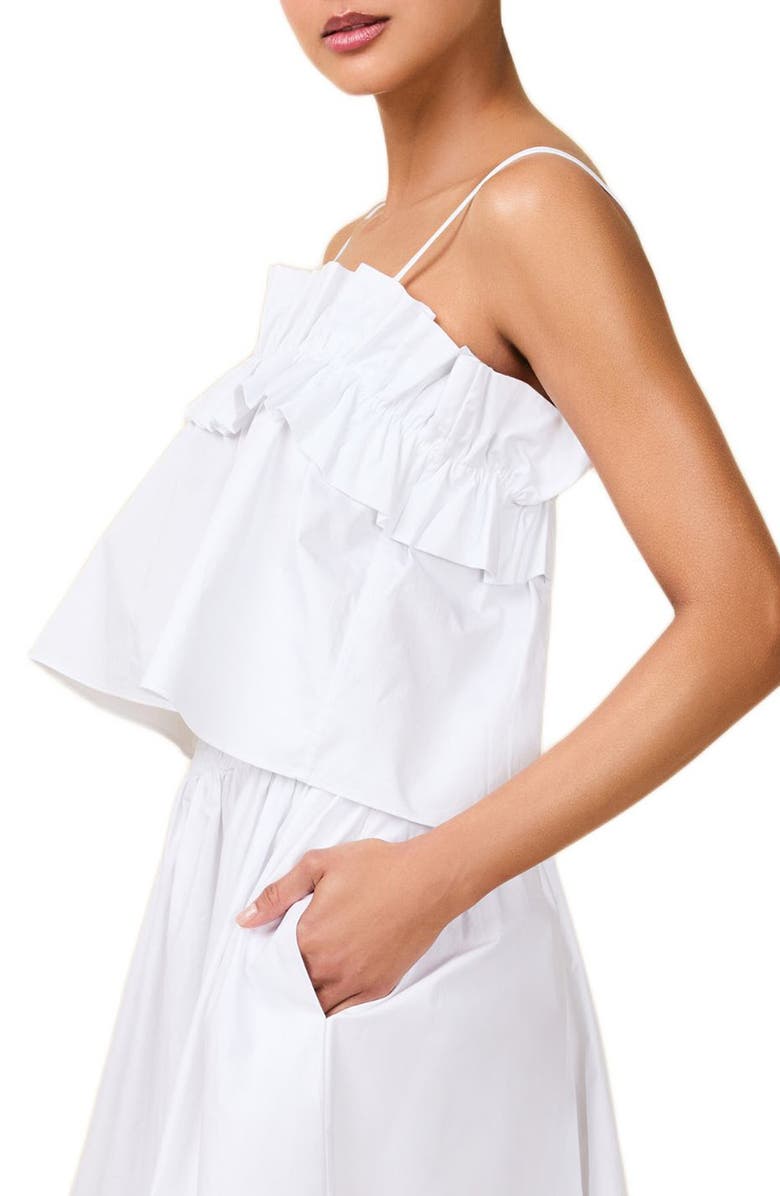 Solid & Striped The Sophie Cotton Ruffle Camisole, Alternate, color, Optic White