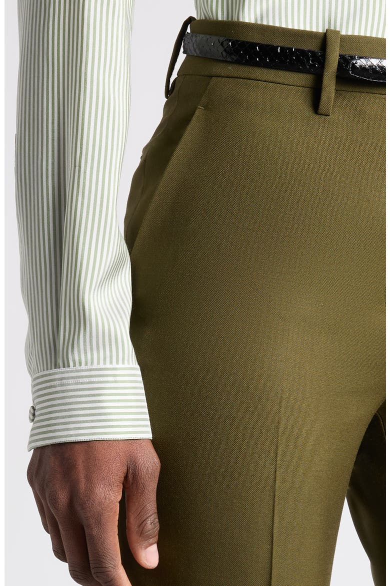 Virgin Wool & Cashmere Narrow Leg Pants, Alternate, color, IVY GREEN