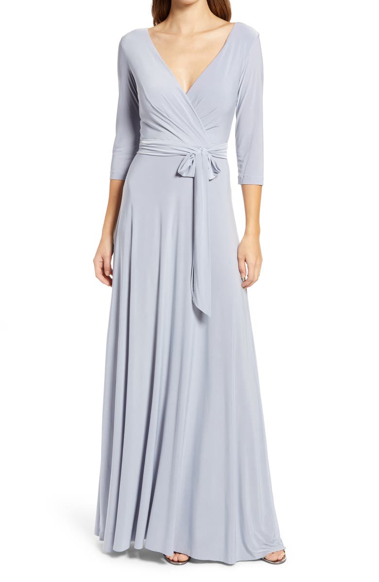 Dessy Collection Jersey Tie Waist Gown, Main, color,