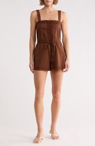 WAYF Tie Waist Stretch Cotton Romper