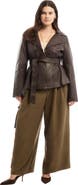 June + Vie High Low Belted Leather Jacket