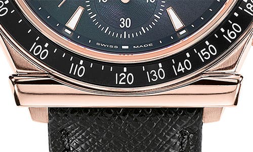 Ferragamo 1927 Chrono Leather Watch In Black
