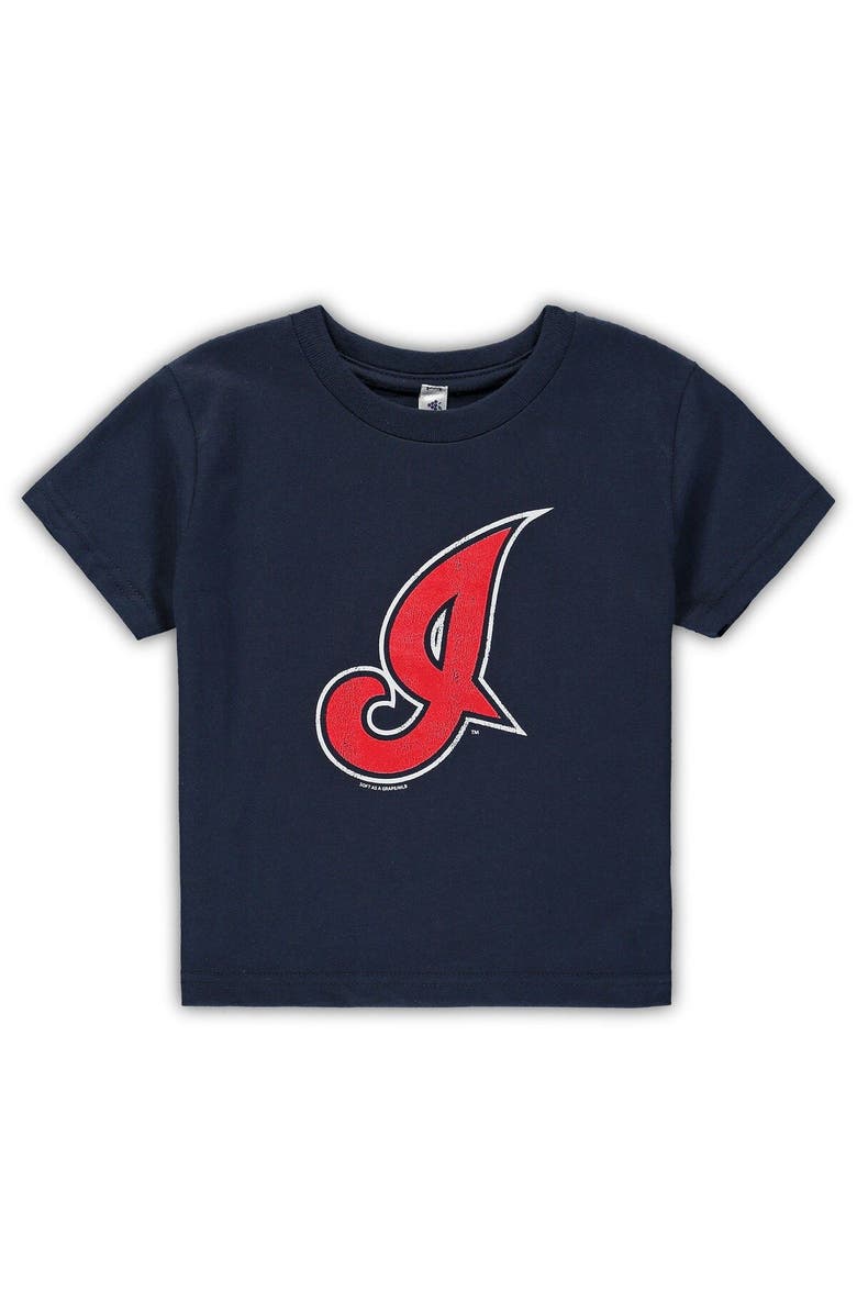 SOFT AS A GRAPE Toddler Soft as a Grape Navy Cleveland Indians Cooperstown Collection Shutout T-Shirt, Main, color, 