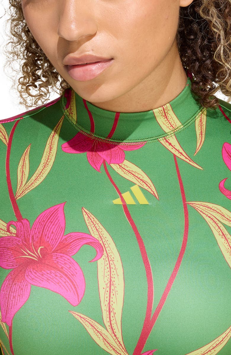 adidas x FARM RIO Long Sleeve Training Top, Alternate, color, Crew Green/ Preloved Lime