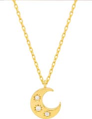 Estella Bartlett 3-Stone Moon Pendant Necklace