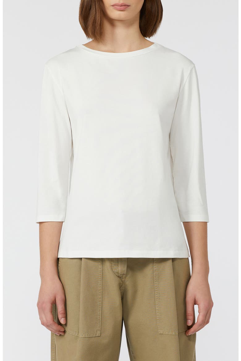 Three-Quarter Sleeve Jersey T-Shirt, Main, color, WHITE