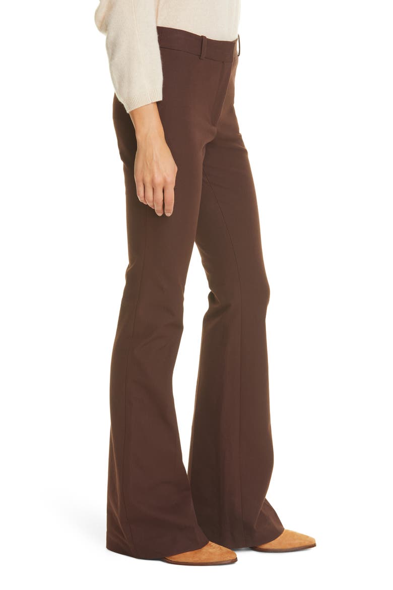 Le High Flare Stretch Cotton Trouser Pants, Alternate, color, MAHOGANY