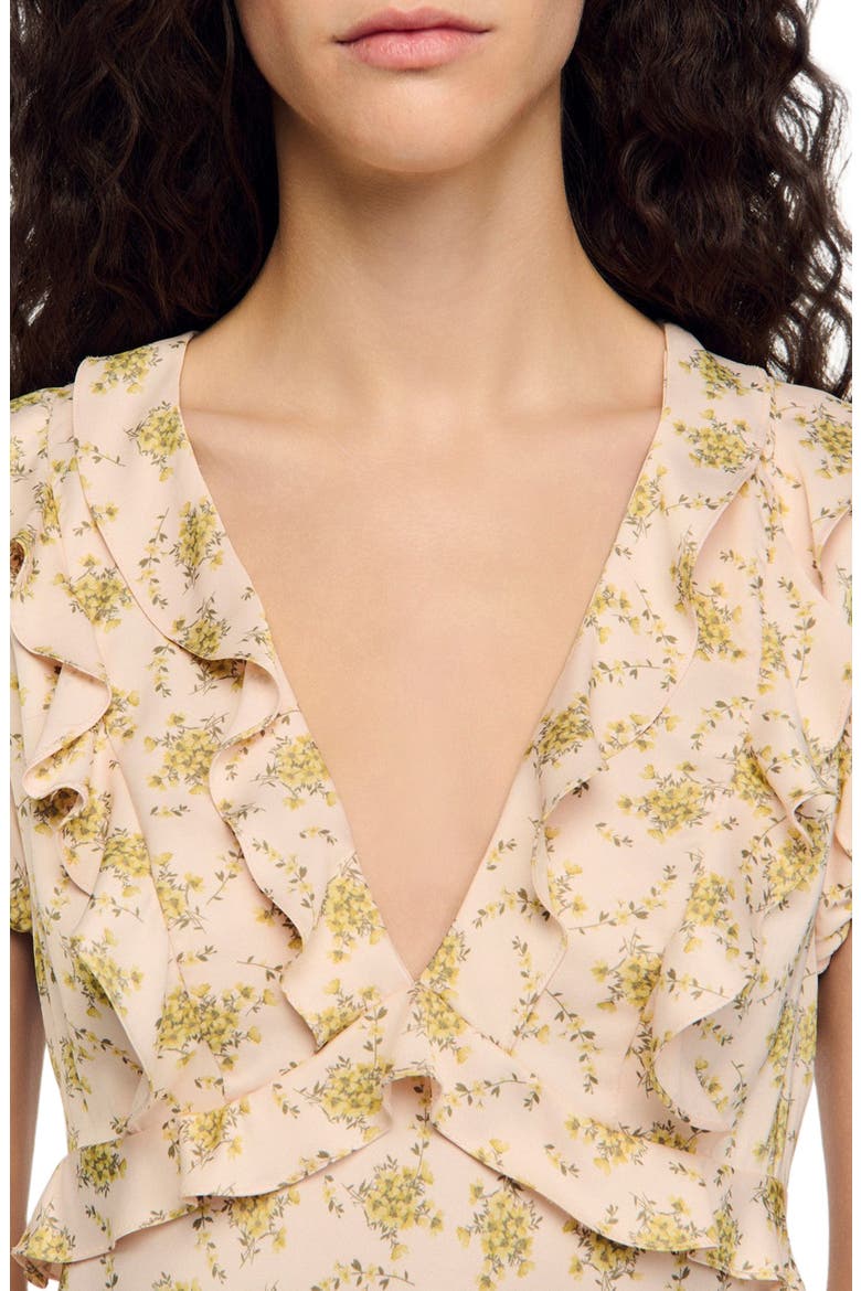 Floral print short dress, Alternate, color, Light pink