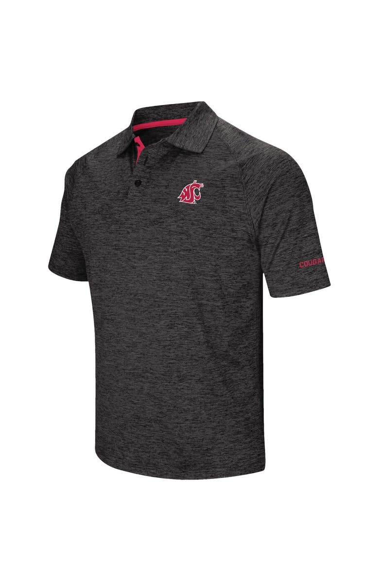 COLOSSEUM Men's Colosseum Black Washington State Cougars Down Swing Polo, Main, color, Heather Black