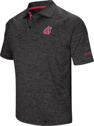 COLOSSEUM Men's Colosseum Black Washington State Cougars Down Swing Polo