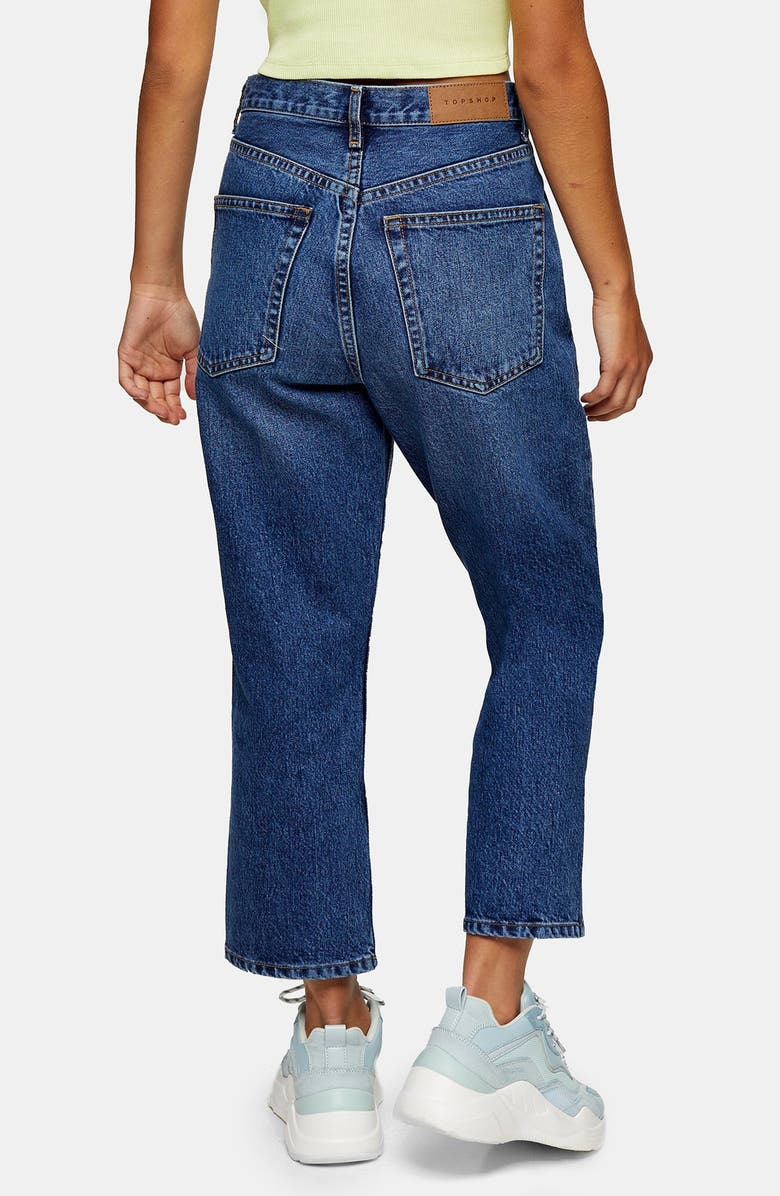 Topshop Editor High Waist Crop Straight Leg Jeans, Alternate, color, 