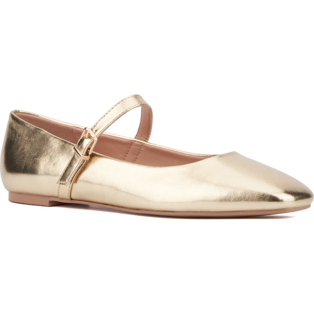 New York And Company Page Mary Jane Ballet Flat In Gold Metallic