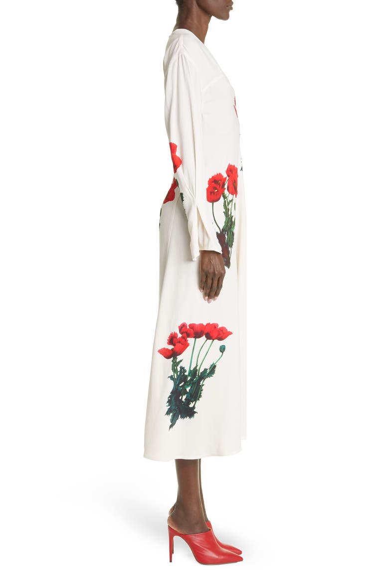 Poppy Print Long Sleeve Cady Maxi Dress, Alternate, color, POPPIES - MULTI