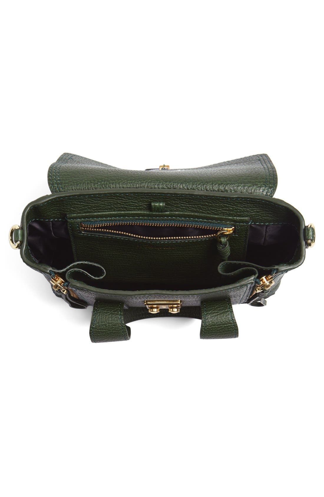 'Mini Pashli' Leather Satchel, Alternate, color, JADE