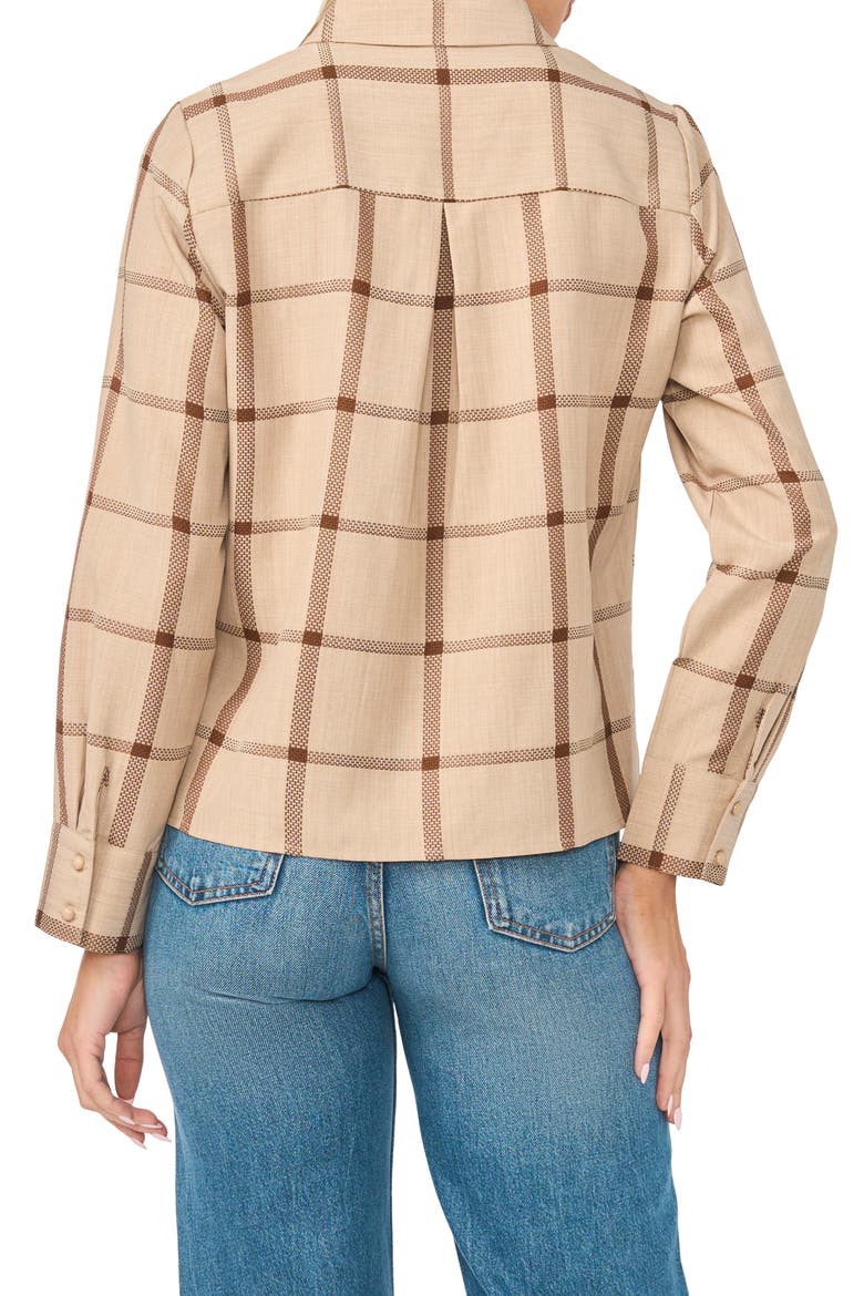 Windopane Plaid Button-Up Shirt, Alternate, color, FALL CAMEL