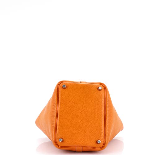Pre-owned Hermes Hermes Picotin Lock Bag Clemence Pm In Orange
