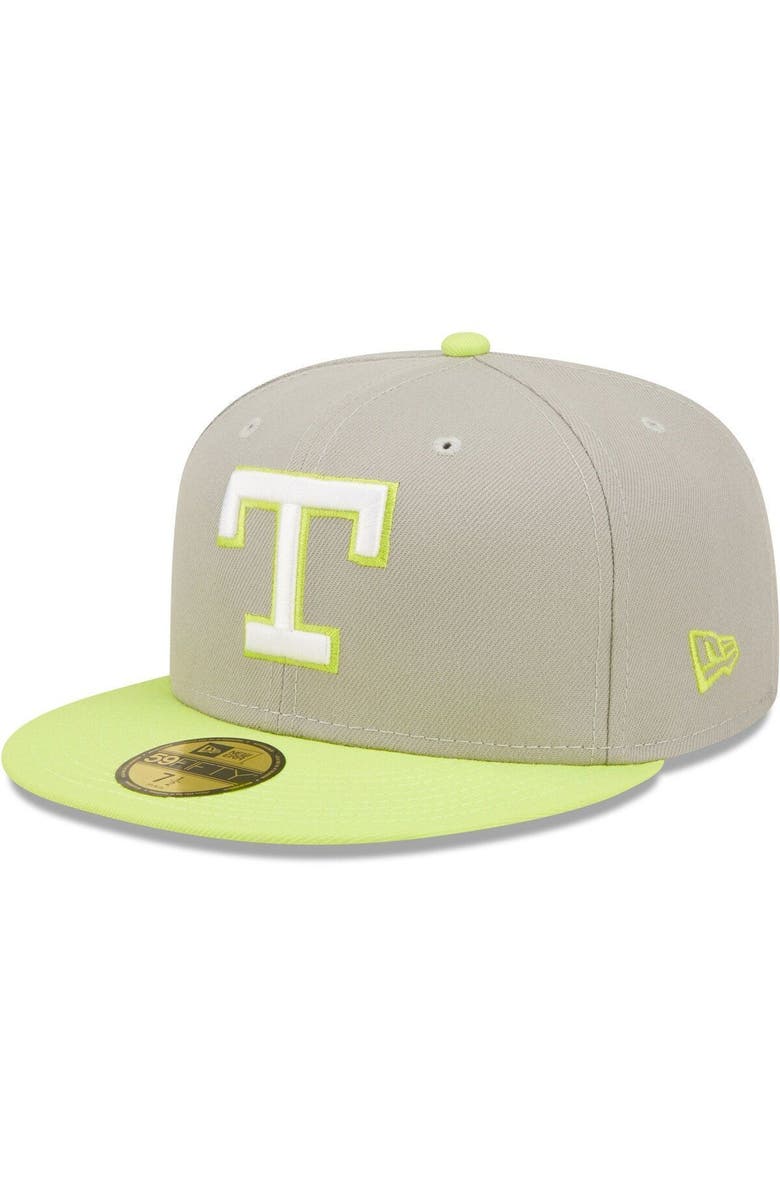New Era Men's New Era Gray/Green Texas Rangers commemorative Arlington Stadium Cyber 59FIFTY Fitted Hat, Alternate, color, 