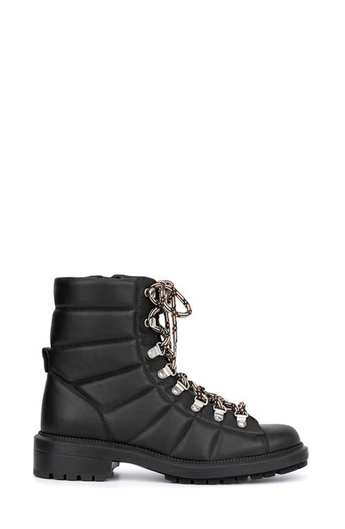 Aquatalia Leia Quilted Lace-up Ankle Boots In Black