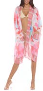 RANEES Pink Floral Print Pocket Cover-Up Duster