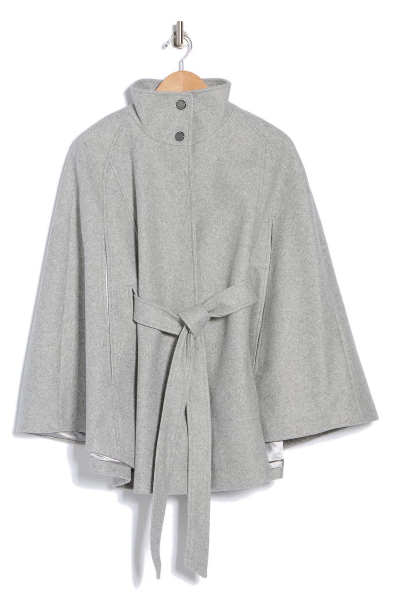 Calvin Klein Belted Faux Wool Cape, Alternate, color,