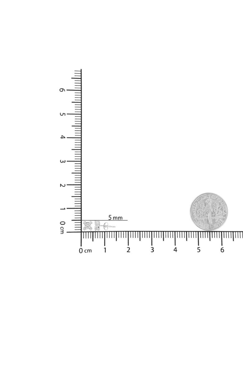 Haus of Brilliance Silver 1/4 Ct Miracle Plate Round and Princess "X" Shaped Stud Earrings, Alternate, color, White