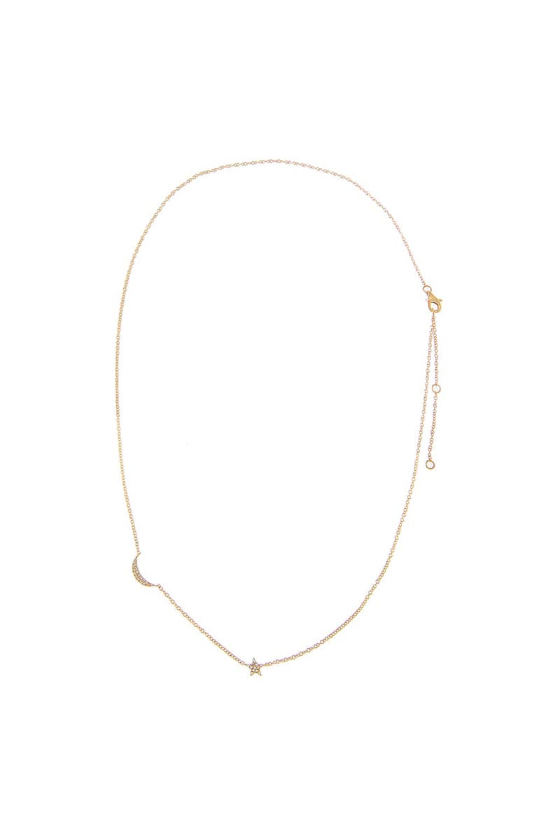 BY ADINA EDEN Diamond Pave Star & Moon Necklace 14K, Alternate, color, 14K Gold