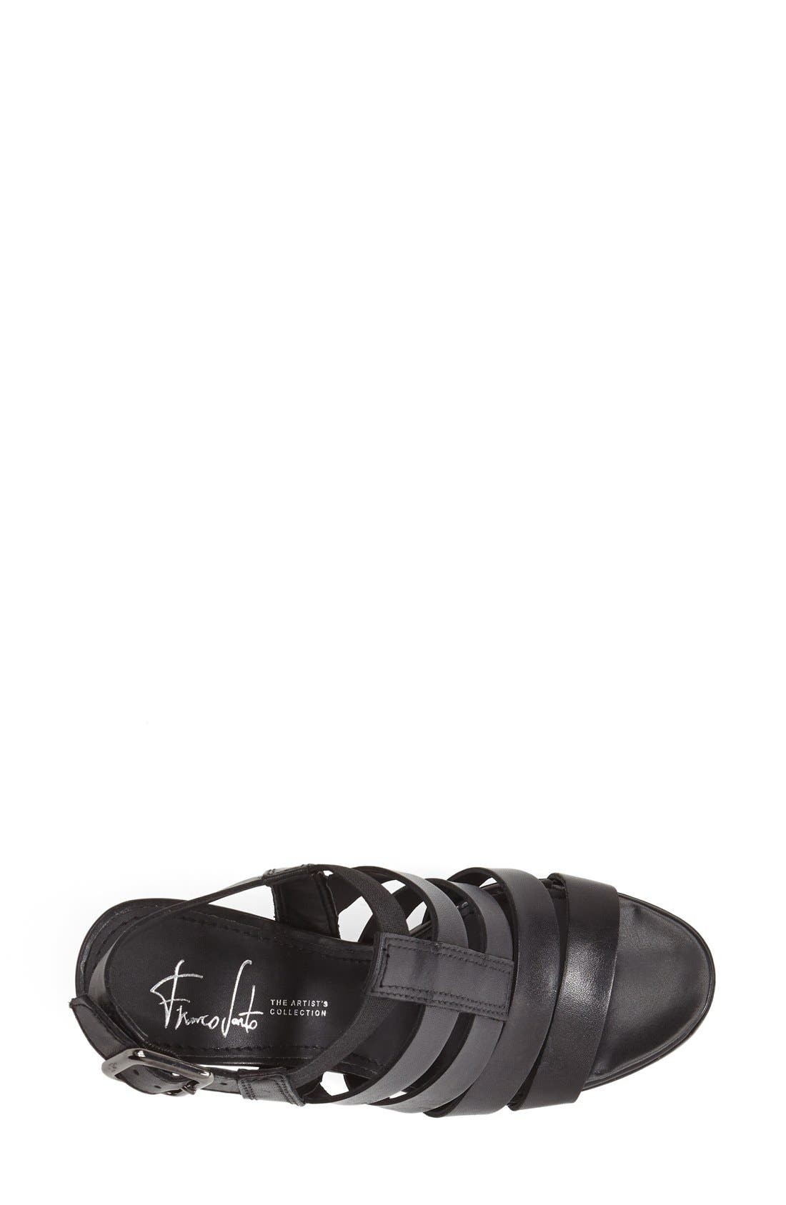 'Montage' Leather Sandal, Alternate, color, BLACK