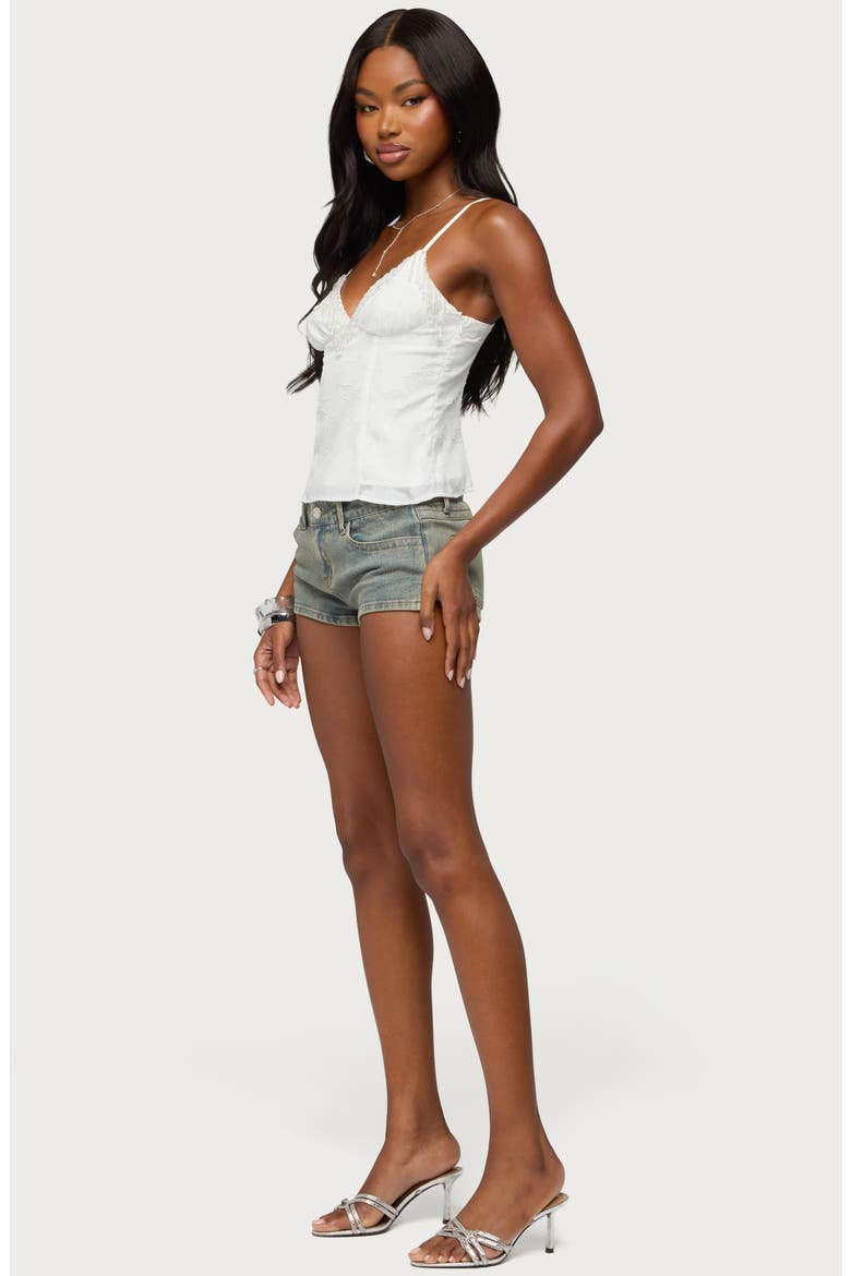 Taeyn Fringe Textured Chiffon Camisole, Alternate, color, WHITE