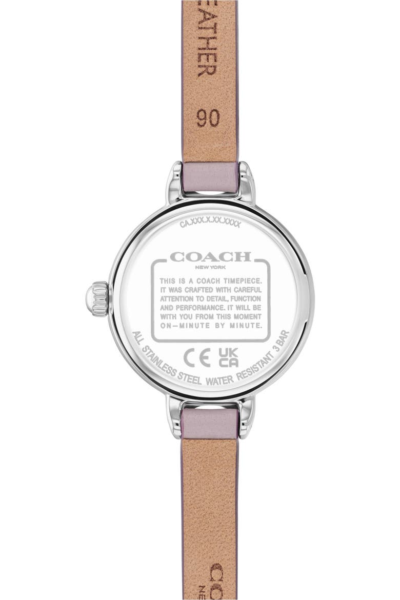 Iris Leather Strap Watch, 22.5mm, Alternate, color, LAVENDAR