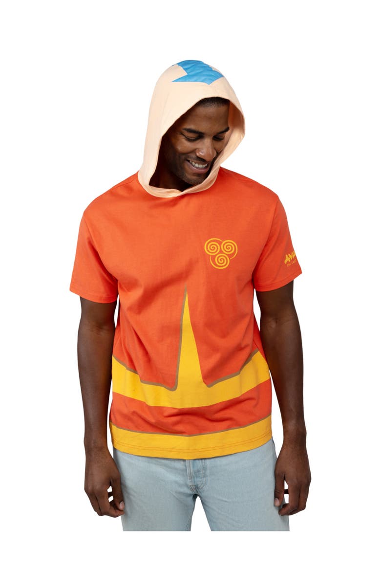 Hooded T-Shirt, Main, color, Red Orange Aang