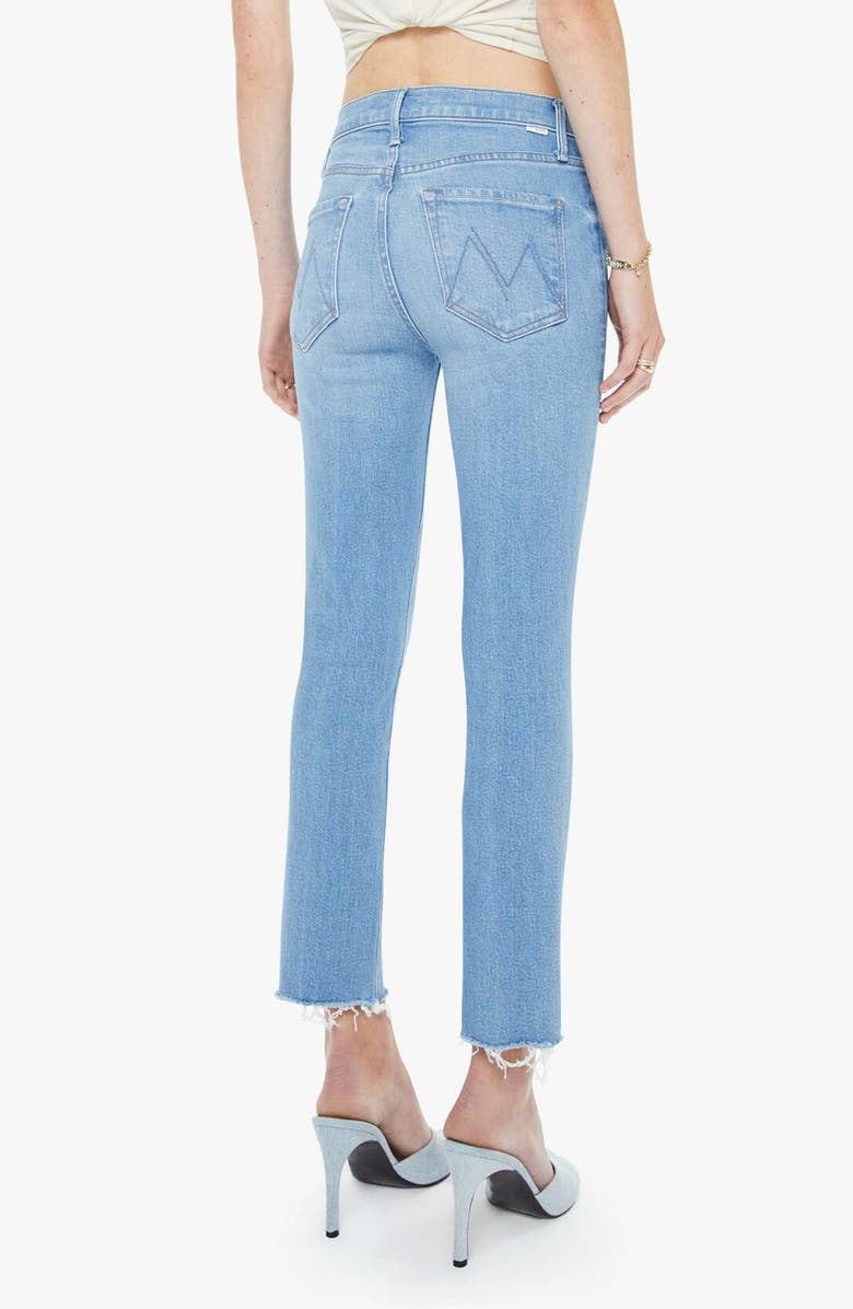 MOTHER The Dazzler Raw Hem Mid Rise Crop Slim Straight Leg Jeans, Alternate, color, Satisfy Your Cravings
