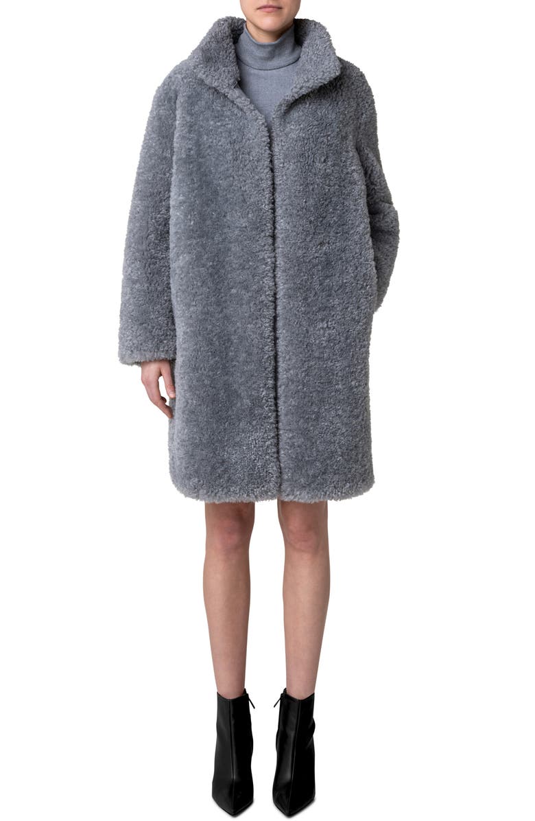 Akris punto Faux Shearling Coat, Alternate, color, 