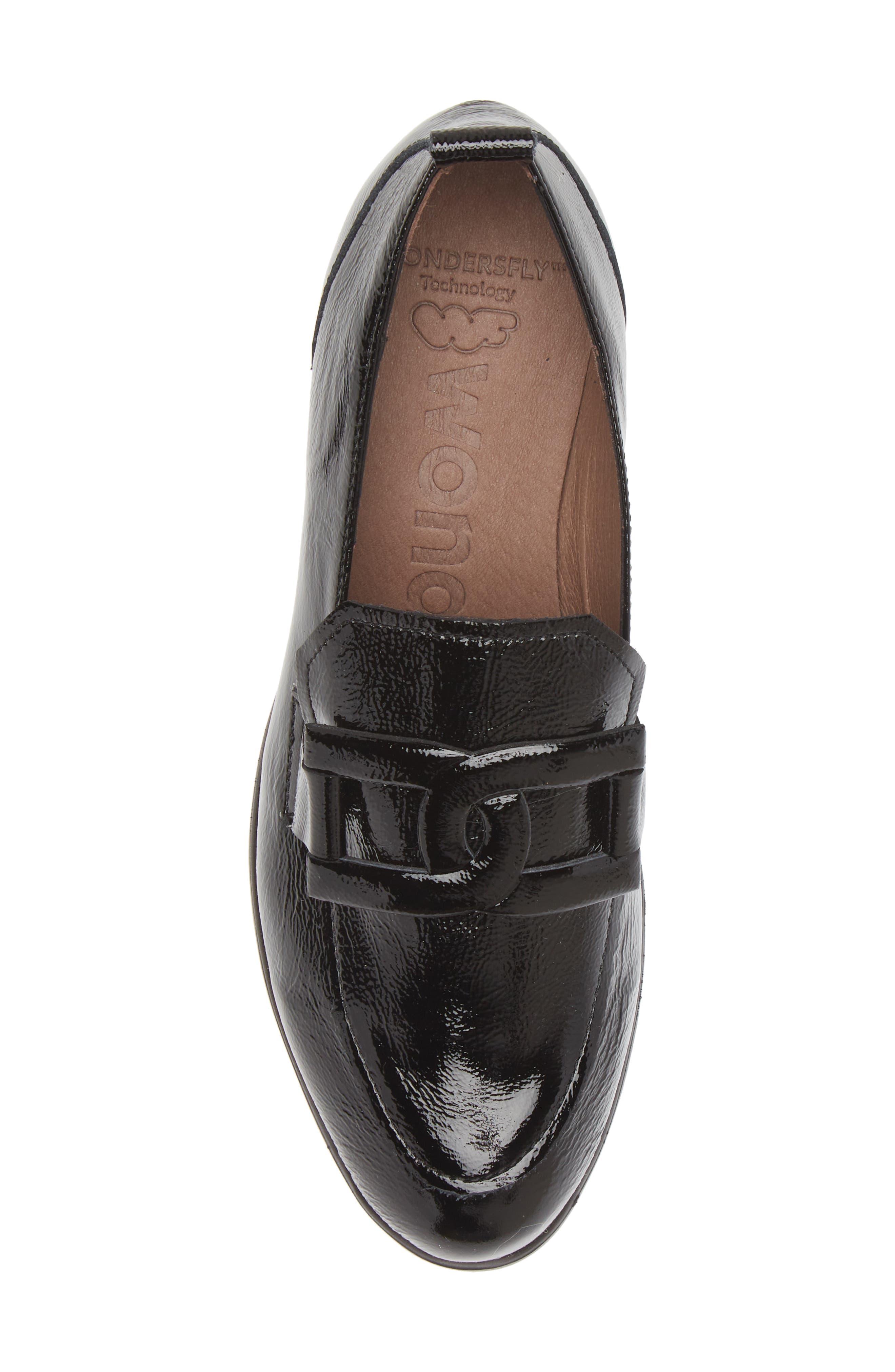 Wonders Lug Platform Wedge Loafer, Alternate, color, Textured Black Patent