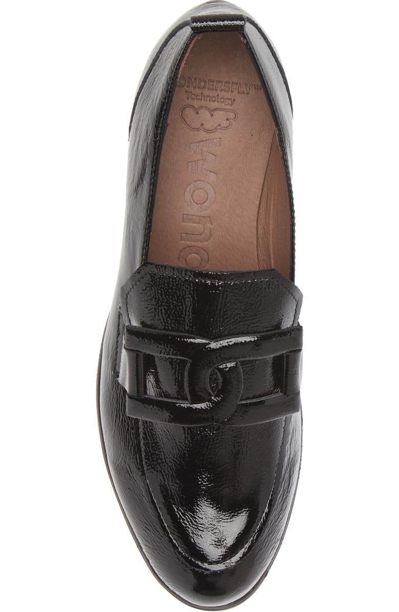 Wonders Lug Platform Wedge Loafer, Alternate, color, Textured Black Patent