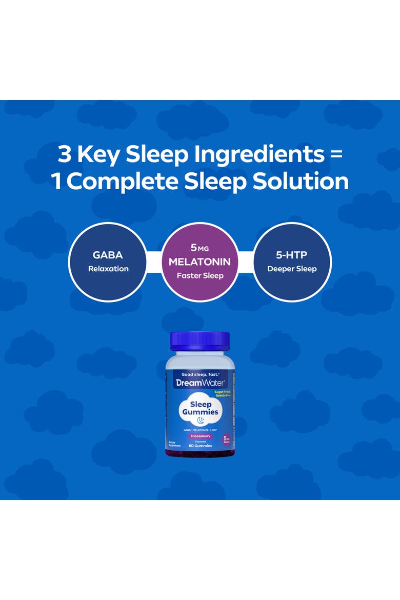 Sleep Gummies, Sugarfree, Gelatinfree; Blend Of 3 Ingredients, Alternate, color, Multicolored