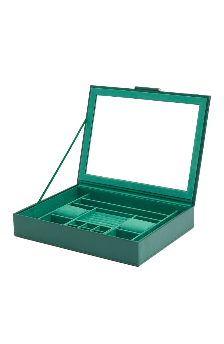 WOLF Sophia Jewelry Box with Window, Alternate, color, Forest Green