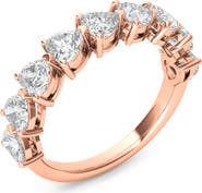 HauteCarat Heart Cut Lab Created Diamond Half Eternity Ring